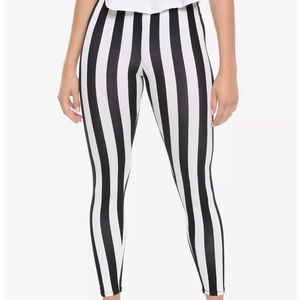 Midnight Hour Black and White Stripe Leggings
